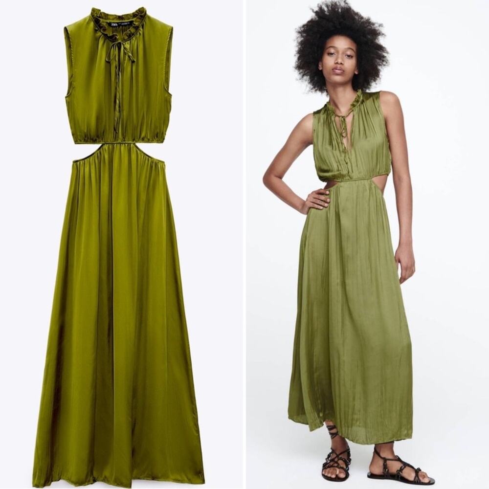 Zara Olive Green Maxi Dress